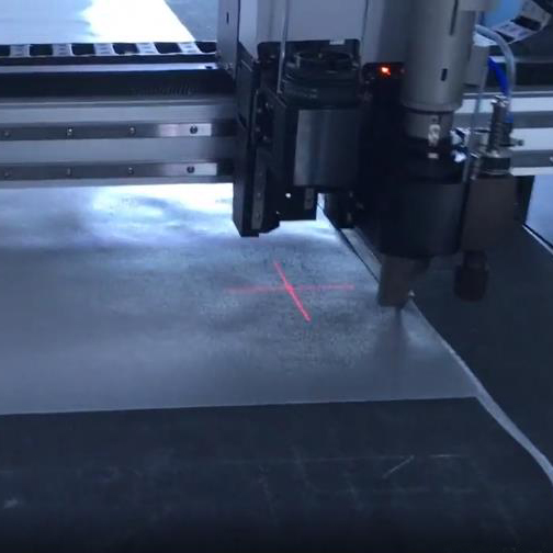 Glass fiber woven cloth round knife cutting video