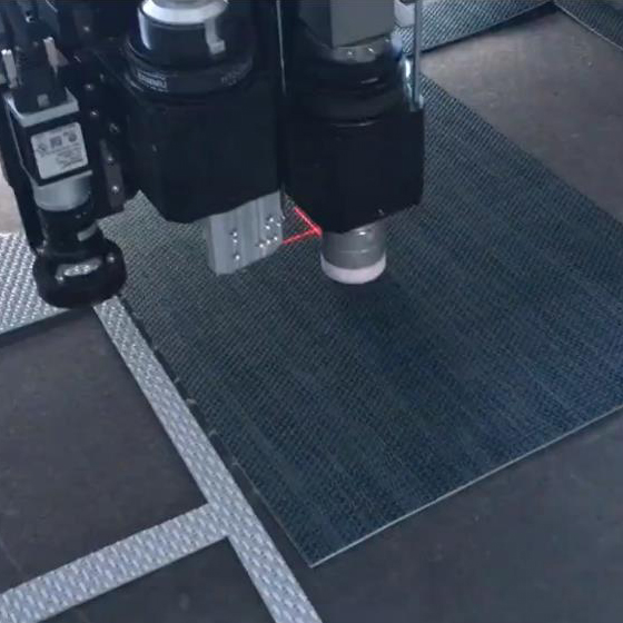 Composite carpet cutting machine video