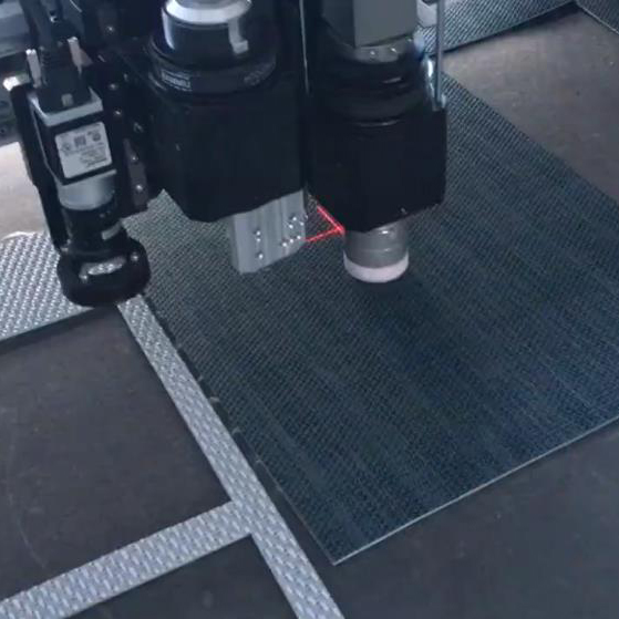 Composite carpet vibration knife cutting video