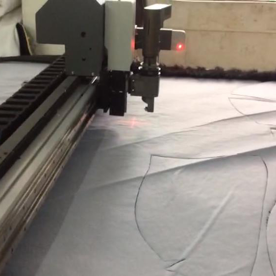 Long haired material round knife cutting video